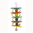 GIOCO BIRD IN LEGNO E PAGLIA CON CAMPANELLA CM 10X25